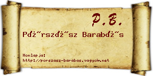 Pórszász Barabás névjegykártya